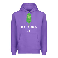Purple kaleing it kale art for vegans vegetarians Premium Hoodie - Craftify