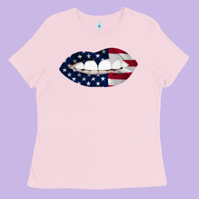 Lips American Flag Ladies Tee Designed By Bettercallsaul