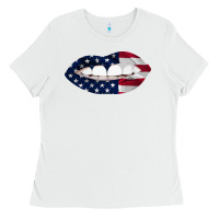 White Lips American Flag Ladies Tee - Bettercallsaul