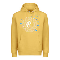 Antique Gold yin yang with butterflies ancient chinese yin yang Premium Hoodie - Craftify