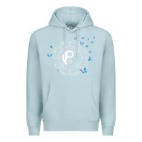 Blue Mist yin yang with butterflies ancient chinese yin yang Premium Hoodie - Craftify