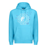 Ocean Blue yin yang with butterflies ancient chinese yin yang Premium Hoodie - Craftify