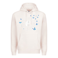 Pale Pink yin yang with butterflies ancient chinese yin yang Premium Hoodie - Craftify