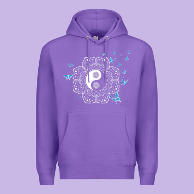 Yin Yang With Butterflies Ancient Chinese Yin Yang Premium Hoodie Designed By Craftify