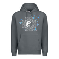 Rock yin yang with butterflies ancient chinese yin yang Premium Hoodie - Craftify