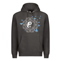 Smoke yin yang with butterflies ancient chinese yin yang Premium Hoodie - Craftify