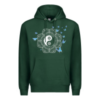 Sports Green yin yang with butterflies ancient chinese yin yang Premium Hoodie - Craftify
