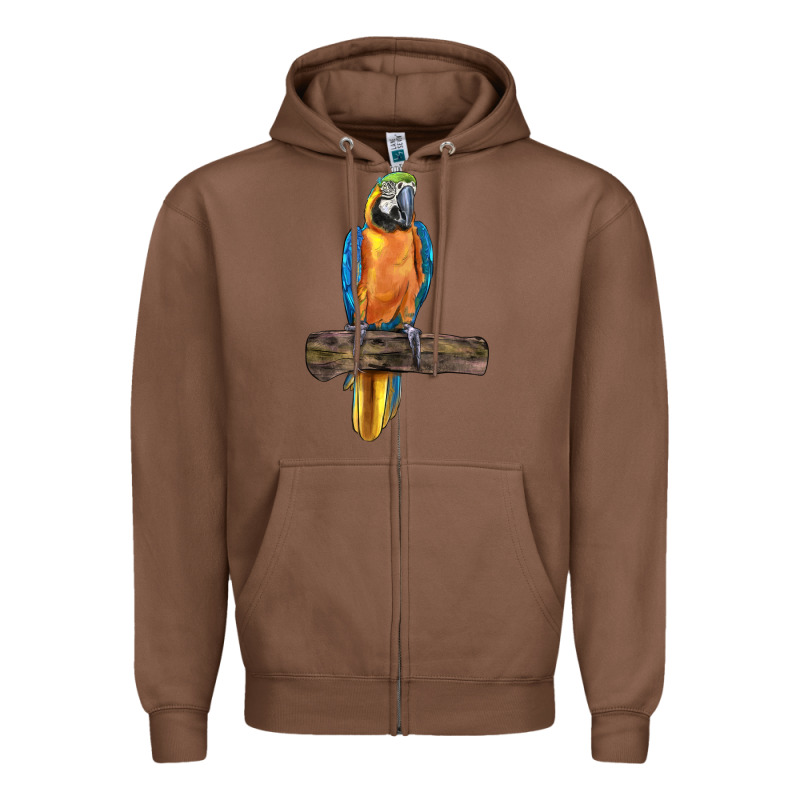 Blue Throated Macaw Zipper Hoodie by LillyAllenDesigns | Teevron