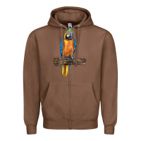 Chestnut blue throated macaw Zipper Hoodie - LillyAllenDesigns