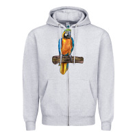Heather Grey blue throated macaw Zipper Hoodie - LillyAllenDesigns