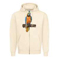 Sandshell blue throated macaw Zipper Hoodie - LillyAllenDesigns