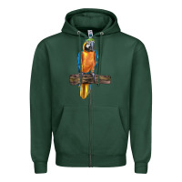 Sports Green blue throated macaw Zipper Hoodie - LillyAllenDesigns