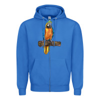 True Royal blue throated macaw Zipper Hoodie - LillyAllenDesigns