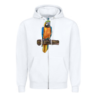 White blue throated macaw Zipper Hoodie - LillyAllenDesigns