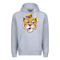 Heather Grey Vintage Louisiana State Tiger Mascot Premium Hoodie - Craftify
