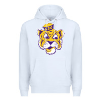 White Vintage Louisiana State Tiger Mascot Premium Hoodie - Craftify