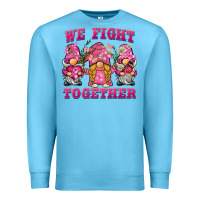 Ocean Blue we fight together breast cancer gnome Premium Sweatshirt - BarkalooDesign