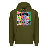 Army Green Teacher of a warrior Premium Hoodie - CowhideDigitalArt