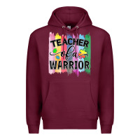 Burgundy Teacher of a warrior Premium Hoodie - CowhideDigitalArt