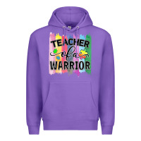 Purple Teacher of a warrior Premium Hoodie - CowhideDigitalArt