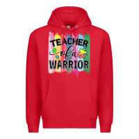 Red Teacher of a warrior Premium Hoodie - CowhideDigitalArt