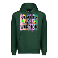 Sports Green Teacher of a warrior Premium Hoodie - CowhideDigitalArt