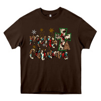 Chocolate Brown merry christmas Heavy Core Tee - JahusDesignShop