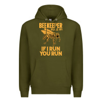 Army Green bee beekeeper if i run you run bumble bee humour 449 hive beekeeping Premium Hoodie - Craftify