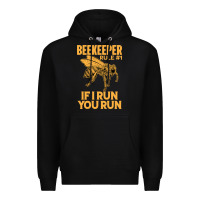 Black bee beekeeper if i run you run bumble bee humour 449 hive beekeeping Premium Hoodie - Craftify