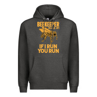 Charcoal Heather bee beekeeper if i run you run bumble bee humour 449 hive beekeeping Premium Hoodie - Craftify