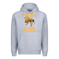 Heather Grey bee beekeeper if i run you run bumble bee humour 449 hive beekeeping Premium Hoodie - Craftify