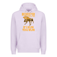 Lilac bee beekeeper if i run you run bumble bee humour 449 hive beekeeping Premium Hoodie - Craftify