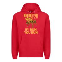 Red bee beekeeper if i run you run bumble bee humour 449 hive beekeeping Premium Hoodie - Craftify