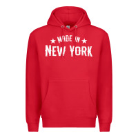 Red Made In New York NY City NYC New Yorker My Home State Pride Premium T- Premium Hoodie - Craftify