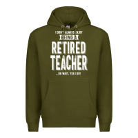 Army Green Retired Teacher Premium Hoodie - Craftify