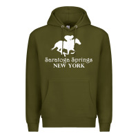 Army Green Saratoga Springs New York Horse Racing Jockey Premium Hoodie - Craftify