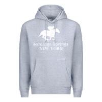 Heather Grey Saratoga Springs New York Horse Racing Jockey Premium Hoodie - Craftify