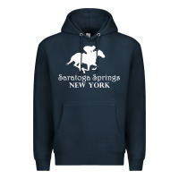 Navy Saratoga Springs New York Horse Racing Jockey Premium Hoodie - Craftify