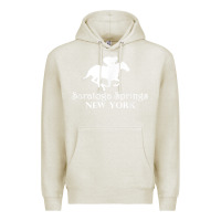 Oatmeal Heather Saratoga Springs New York Horse Racing Jockey Premium Hoodie - Craftify