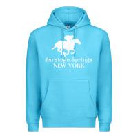 Ocean Blue Saratoga Springs New York Horse Racing Jockey Premium Hoodie - Craftify