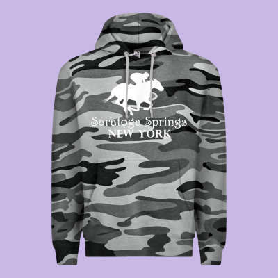 Saratoga Springs New York Horse Racing Jockey Premium Hoodie Designed By Craftify