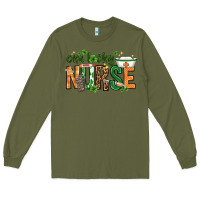 Army Green One lucky Nurse with elements St. Patricks Day Long Sleeve Tee - HowdyJamesFarm