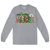 Heather Grey One lucky Nurse with elements St. Patricks Day Long Sleeve Tee - HowdyJamesFarm