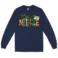 Navy One lucky Nurse with elements St. Patricks Day Long Sleeve Tee - HowdyJamesFarm