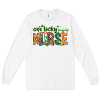 White One lucky Nurse with elements St. Patricks Day Long Sleeve Tee - HowdyJamesFarm
