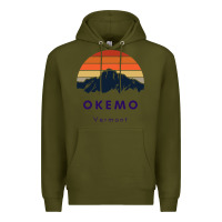 Army Green Okemo Vermont Skiing Snowboarding Hikers Gifts for VT Travel Premium Hoodie - InspiraDesign