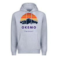 Heather Grey Okemo Vermont Skiing Snowboarding Hikers Gifts for VT Travel Premium Hoodie - InspiraDesign