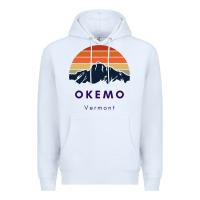 White Okemo Vermont Skiing Snowboarding Hikers Gifts for VT Travel Premium Hoodie - InspiraDesign