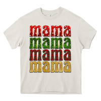 Cream Christmas mama Heavy Core Tee - BarkalooDesign