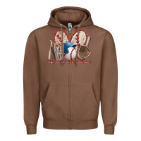 Chestnut take me out to the ballgame Zipper Hoodie - RacoonDesign